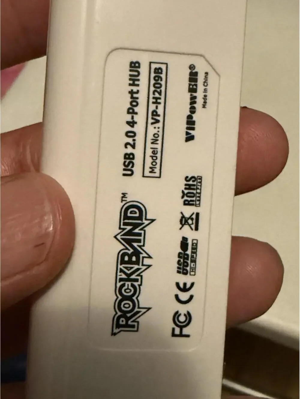 Rock Band ViPowER 4 Port Hub USB 2.0 Dongle VP-H209B Xbox 360 Wii PS2 PS3